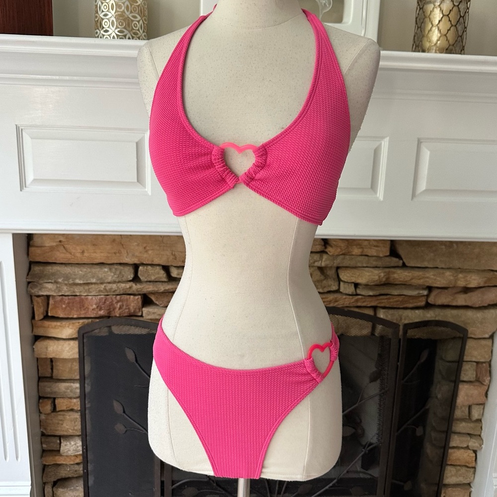 Hot pink heart bikini size medium